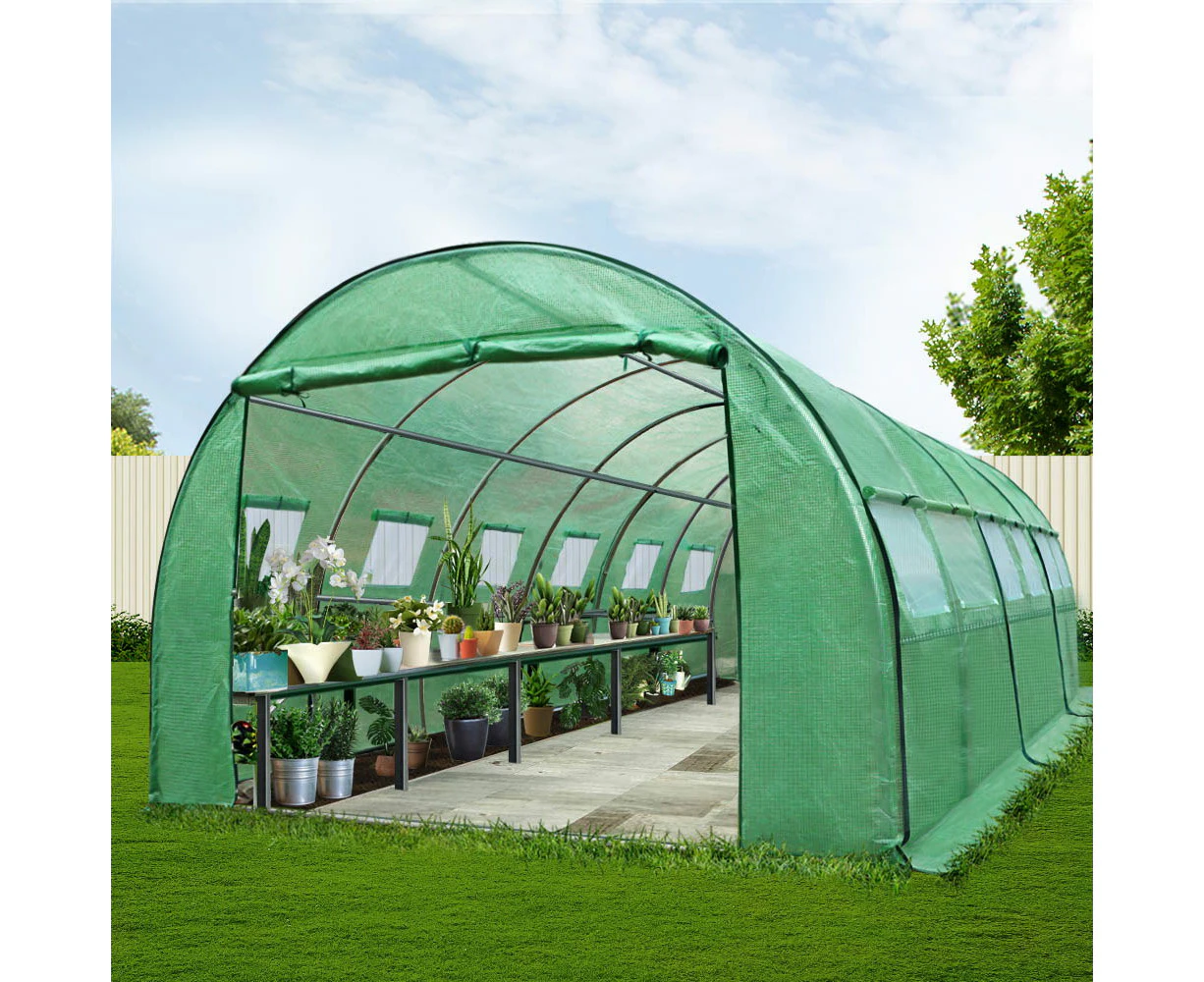 Green Fingers Greenhouse 6x3x2M Walk in Green House Tunnel Plant Garden Shed Dome