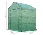 Greenfingers Greenhouse 1.4x1.55x2M Walk in Green House Tunnel Plant Garden Shed 8 Shelves