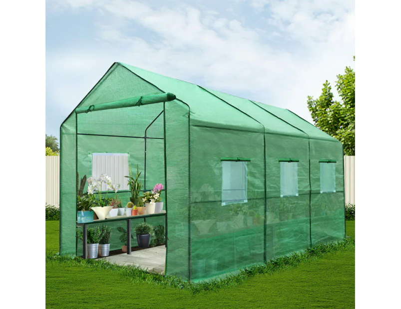 Greenfingers Greenhouse 3.5x2x2M Walk in Green House Tunnel Plant Garden Shed