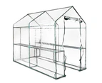 Green Fingers Greenhouse 1.2x1.9x1.9M Walk in Green House Tunnel Clear Garden Shed 4 Shelves