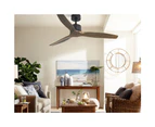 Devanti 52'' Ceiling Fan AC Motor 3 Blades w/Remote - Dark Wood