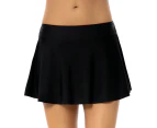 Women's Swim Skirt Tummy Control Swimwear Bikini Bottom Swimsuit Bottom-black