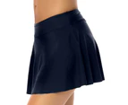 Women's Swim Skirt Tummy Control Swimwear Bikini Bottom Swimsuit Bottom-black