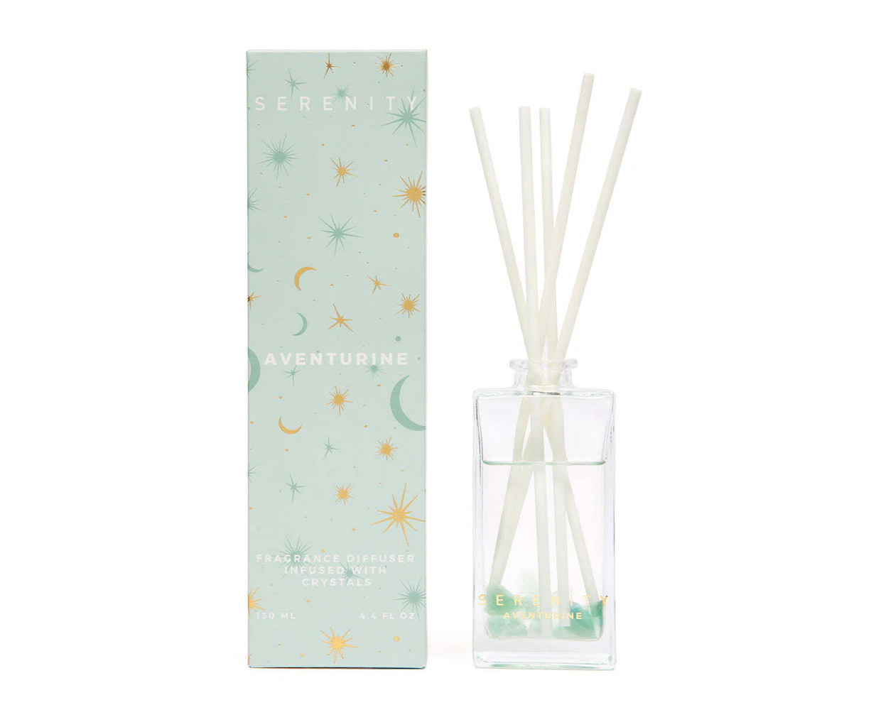 Serenity 130ml Reed Diffuser Scented Home Fragrance/Aroma Crystal Aventurine