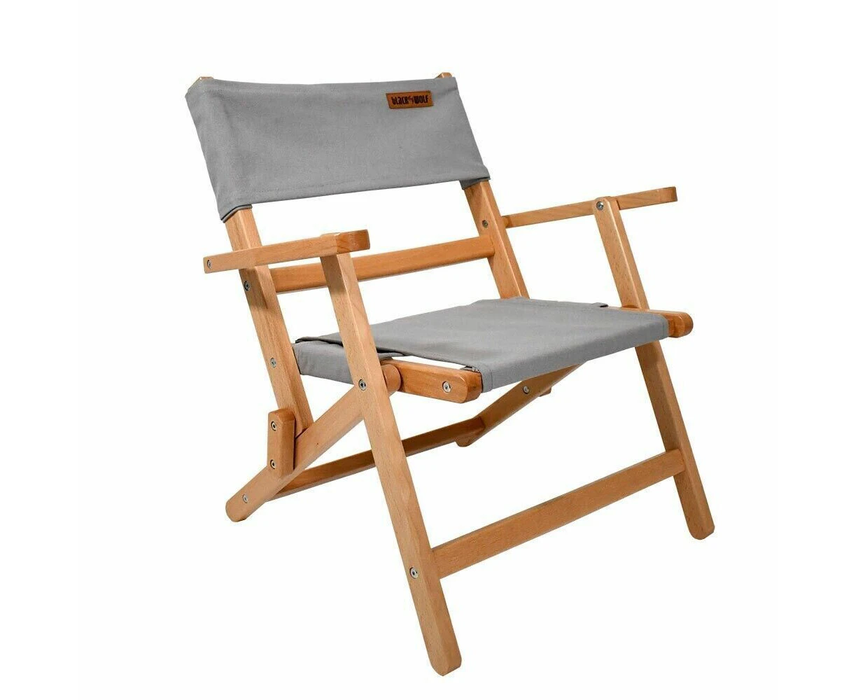 BlackWolf Shore Folding Beech Camping Portable Chair - Paloma Grey