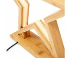 33cm Bamboo Star LED Strip Table Lamp Light Modern Bedside Home Decor - Natural