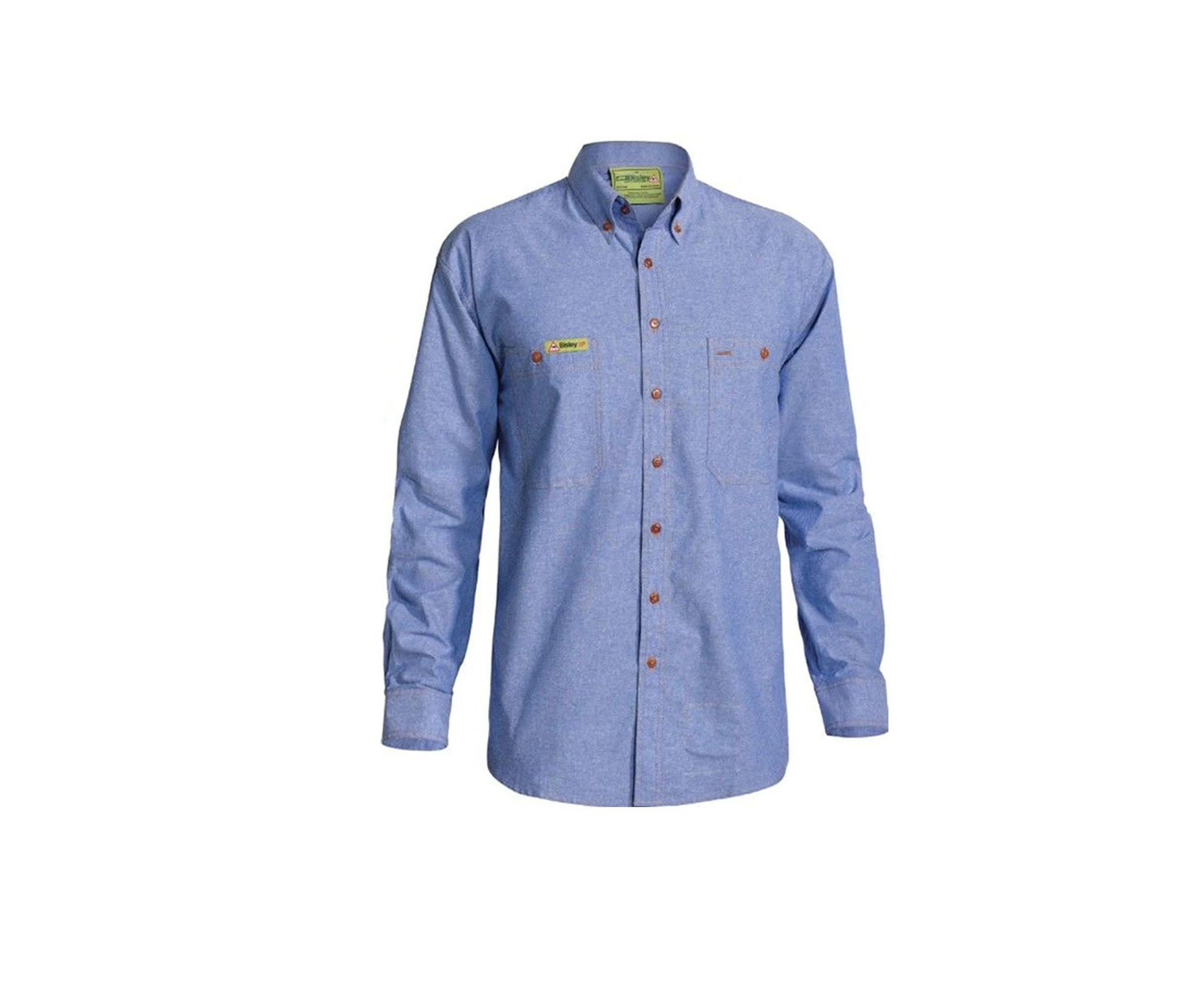 BISLEY Insect Protection Repellent Long Sleeve Casual Shirt Fishing Camping - Blue