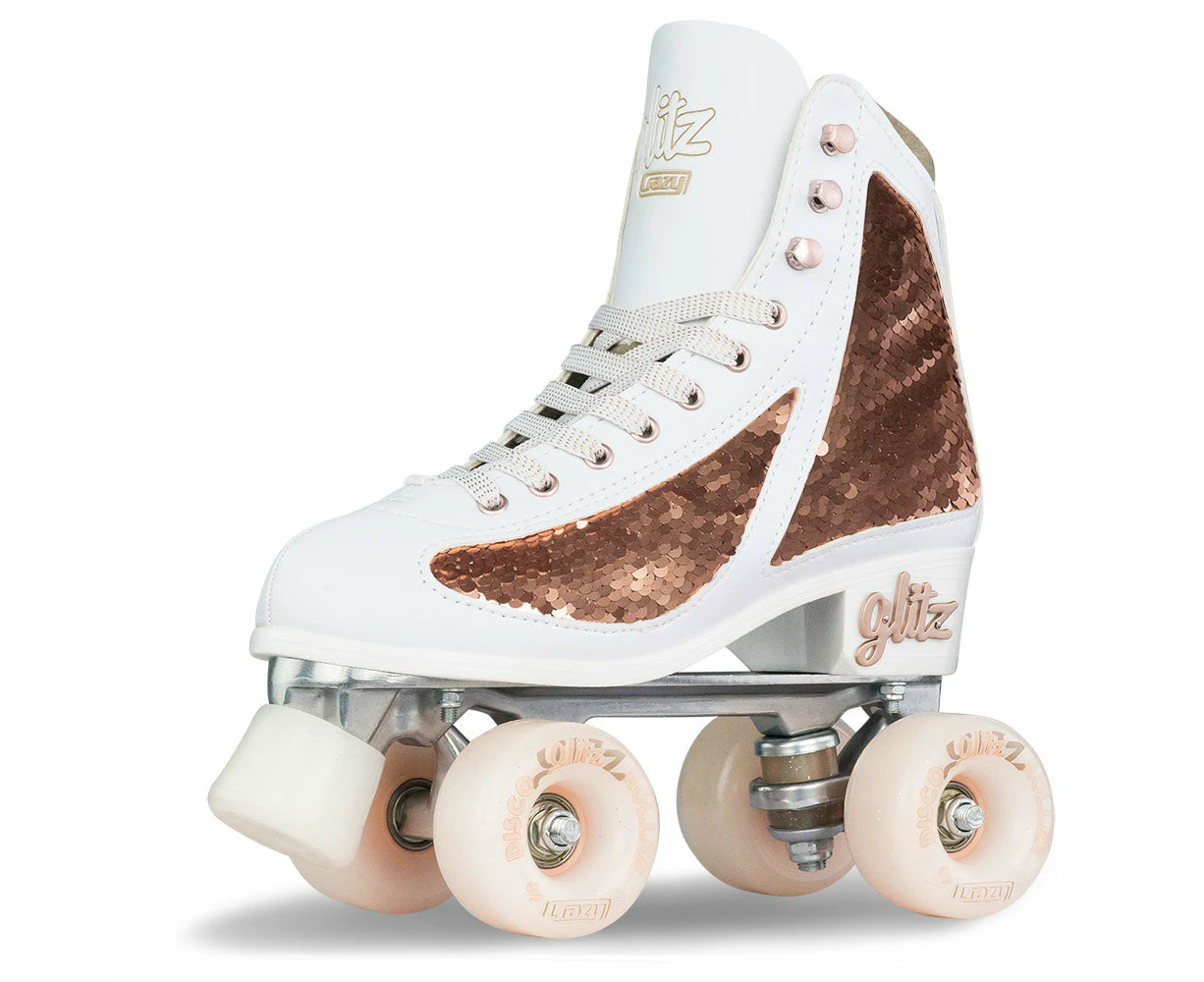 Crazy Skates GLITZ Sequin Roller Skates - Rose Gold - Rose Gold