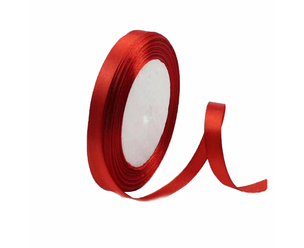 10mm Width Satin Hair Ribbon Wedding Party Decoration Gift Banquet 1m - Red