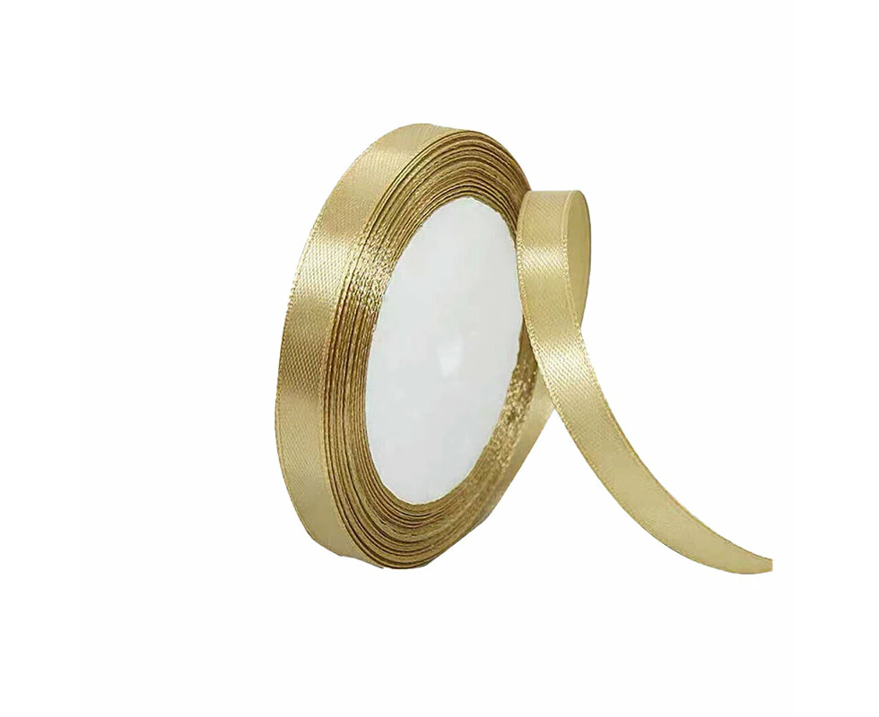 10mm Width Satin Hair Ribbon Wedding Party Decoration Gift Banquet 1m - Gold