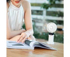 3-in-1 5 Speed USB Handheld Fan Mini Folding Digital Display Fan with Lanyard and Base White