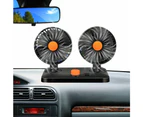 USB Portable 360 Degree Rotatable Dual-Head Car Fan with 3 Speed