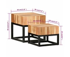 vidaXL Side Tables 2 pcs Solid Acacia Wood