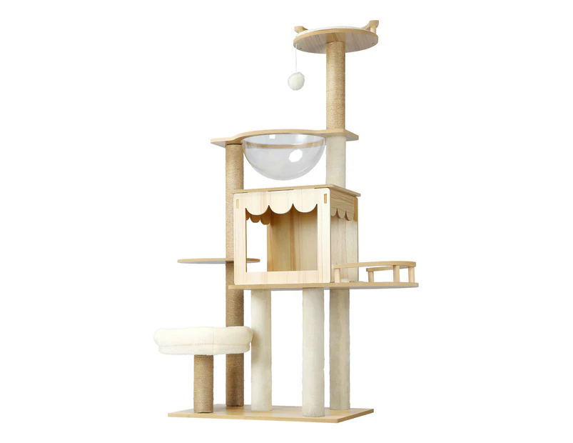 Alopet Cat Trees Scratching Post Scratcher Tower Condo House Furniture Wooden 131cm