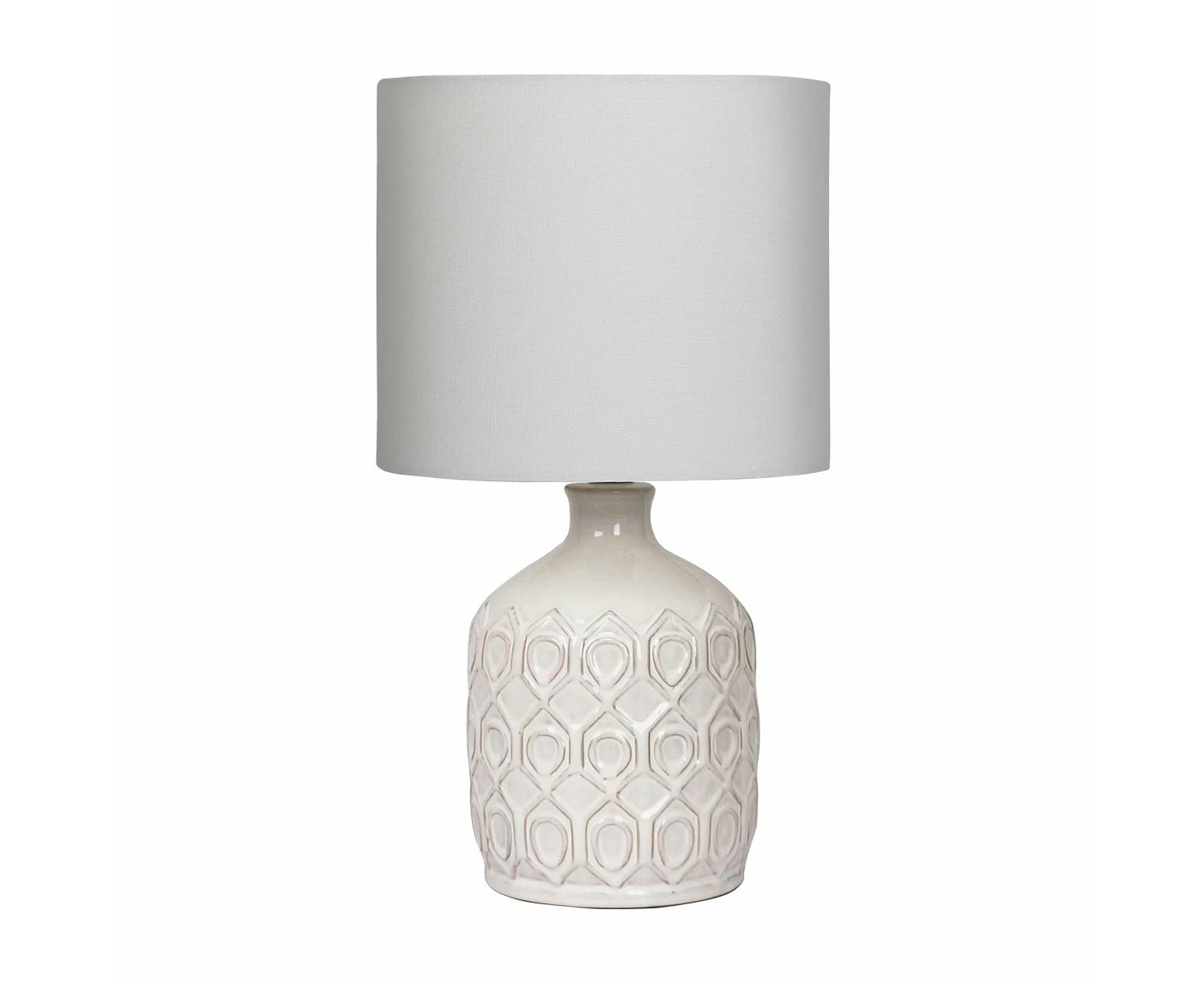 Sarantino Patterned Ceramic Table Lamp in Cream