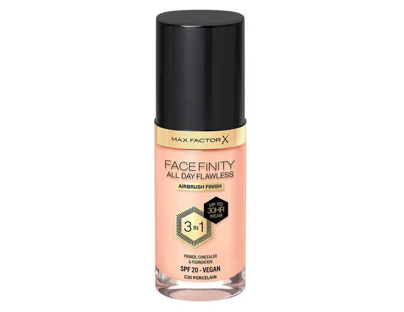 Max Factor Facefinity All Day Flawless 3-in-1 Vegan Foundation 30mL - C30 Porcelain