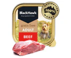 9 x Black Hawk Grain Free Adult Wet Dog Food Beef 100g