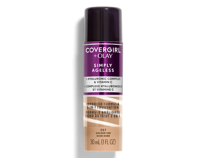 CoverGirl + Olay Simply Ageless 3-in-1 Liquid Foundation 30mL - Golden Tan