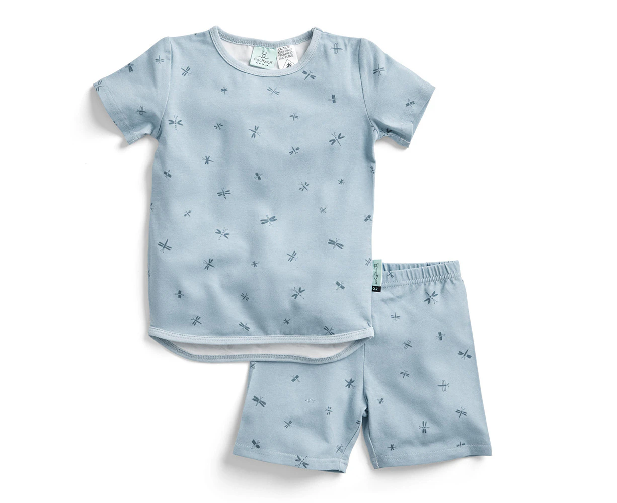 Ergopouch Toddler Pyjamas 2 Piece Set Short Sleeve Tog 0.2 Dragonflies - Dragonflies