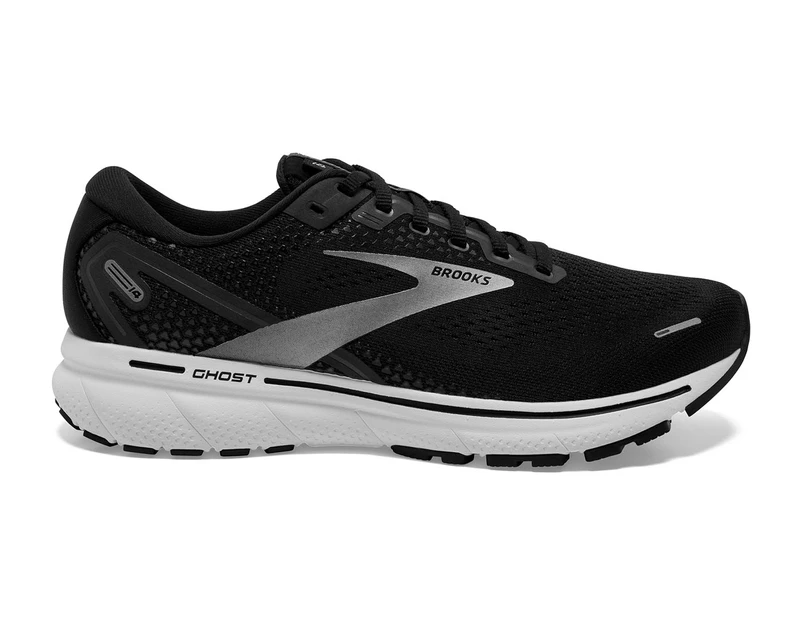 Brooks Men's Ghost 14 Running Shoes - Black/White/Silver