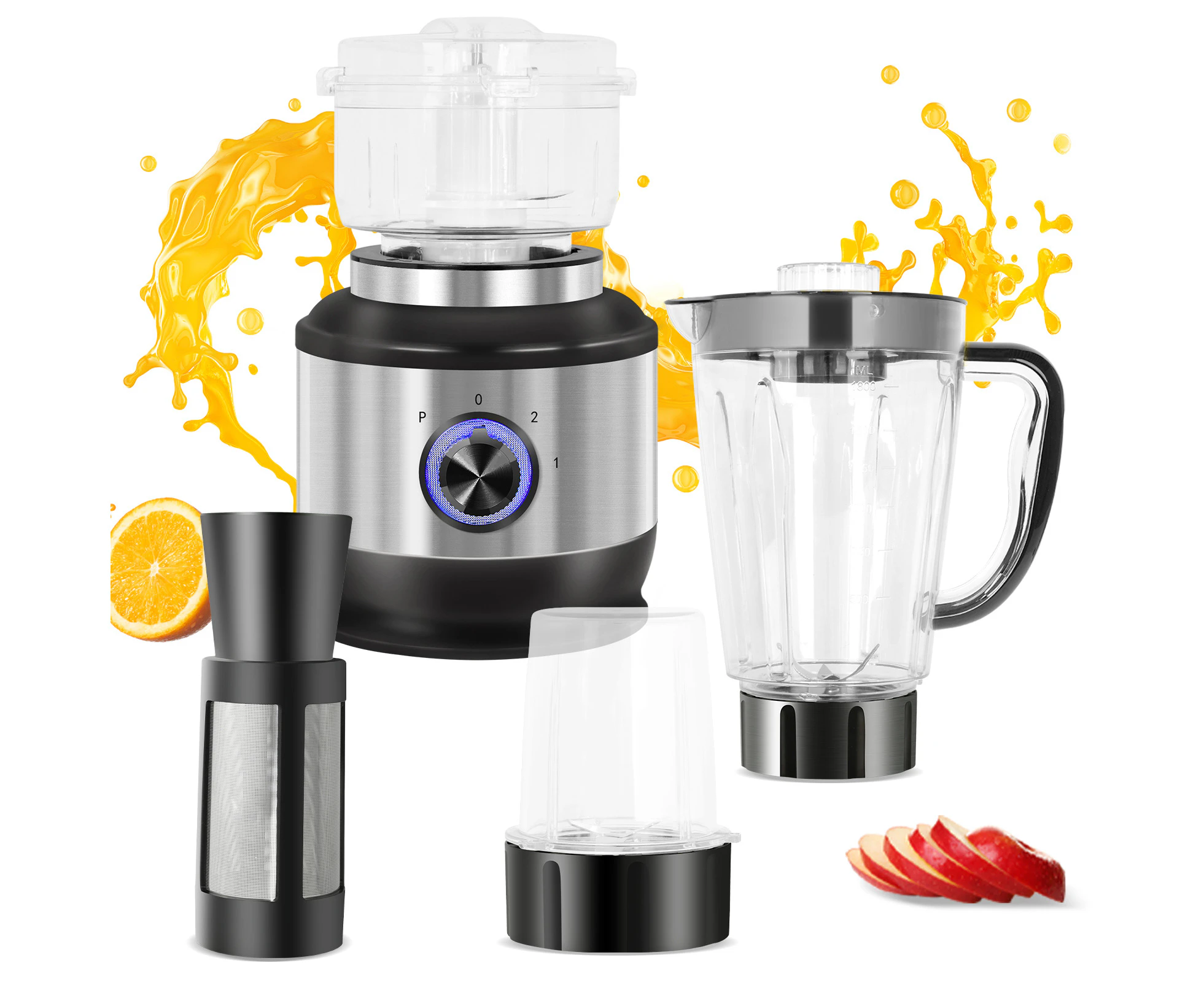 YOPOWER Multi Blender, 4in1 Food Processor, 1000W Kitchen Electric Food Chopper, Juicer Meat Grinder