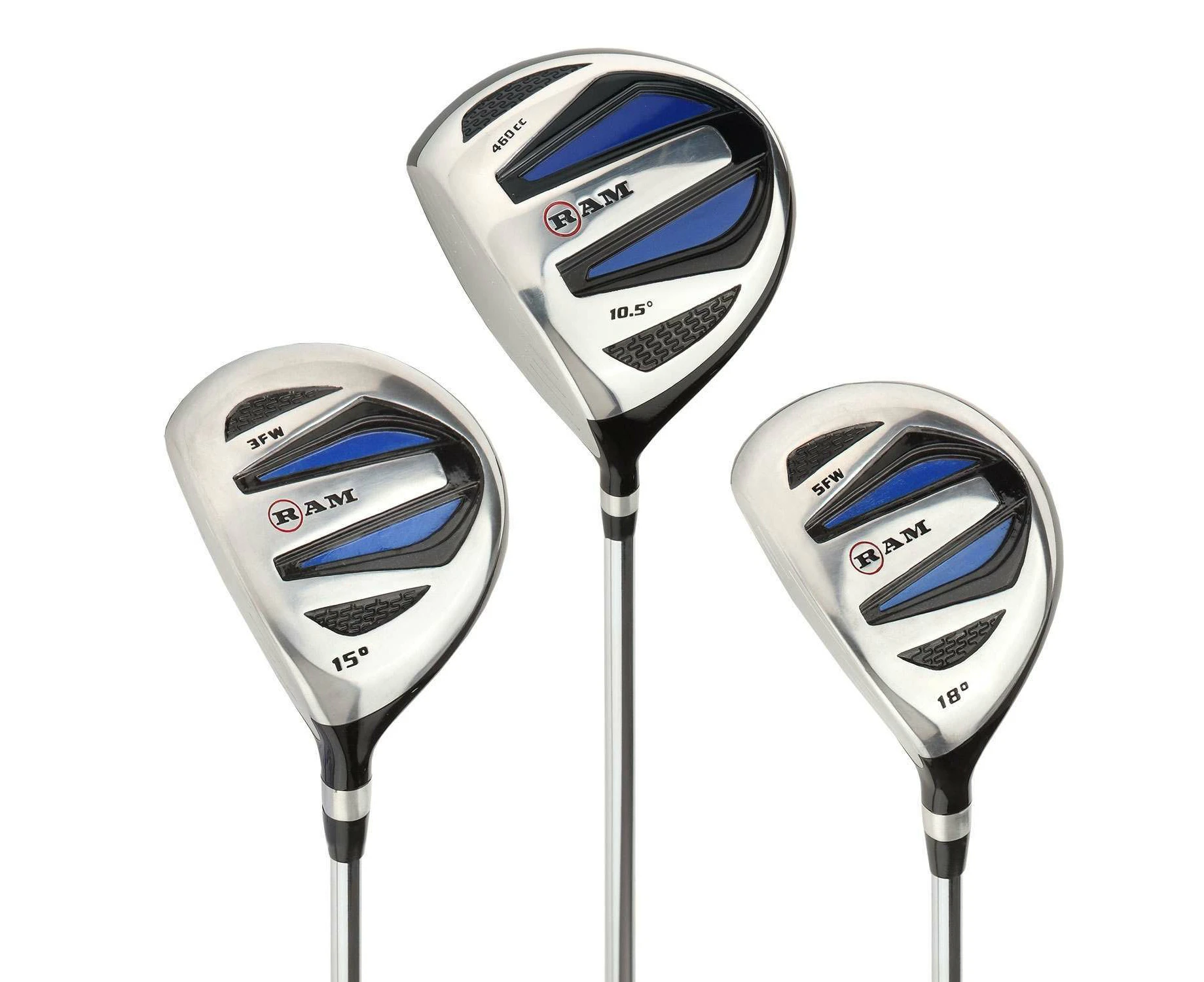 Ram Golf EZ3 Mens Steel Wood Set Lefty - Driver, 3 & 5 Wood -Headcovers Included, Mens Left Hand