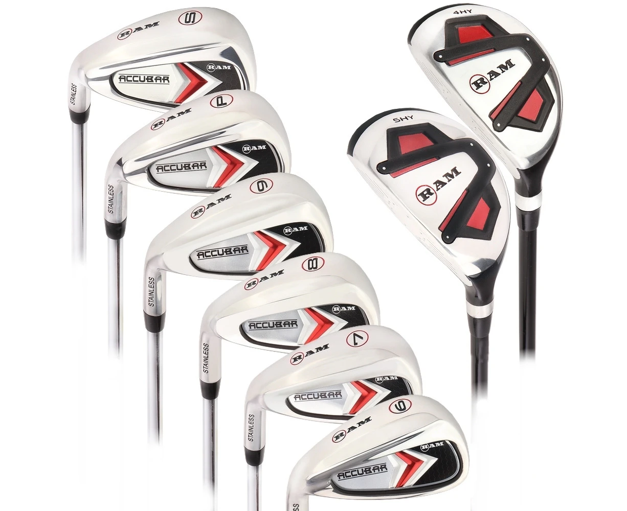 Ram Golf Accubar Mens Left Hand Graphite/Steel Iron Set 6-SW - HYBRID INCLUDED