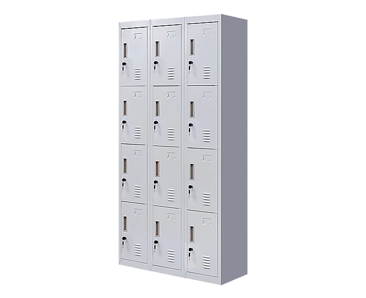 12-Door Locker for Office Gym Shed School Home Storage - Standard Lock with Keys