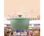 Toque Cast Iron Dutch Oven Frying Pan Enamel Casserole Pot with Lid 4L Green