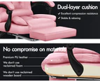 ALFORDSON Massage Office Chair Executive PU Leather Pink (with footrest)