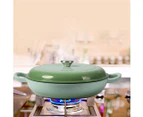 Toque Casserole Pot Cast Iron Dutch Oven Green Enamel Slow Cook Pan Lid 3.5L