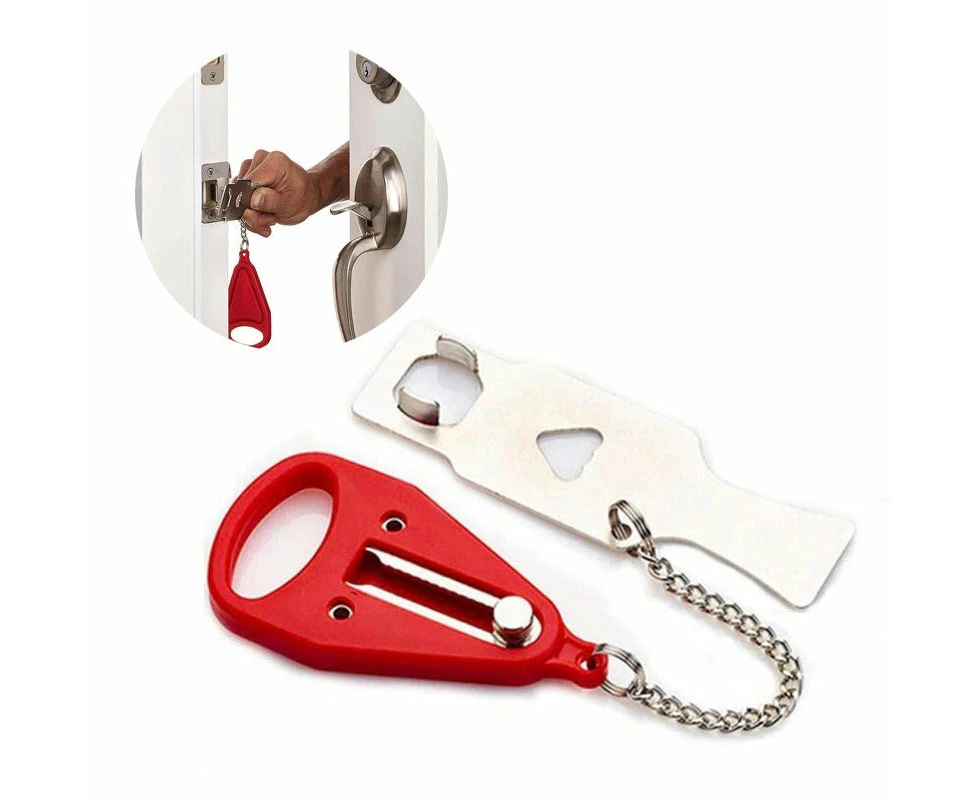 Portable Metal Safety Door Lock - Red