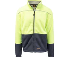 HI VIS Polar Fleece Sherpa Jacket Full Zip Thick Lined Winter Safety Jumper - Yellow