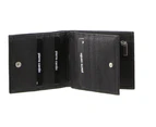 Pierre Cardin Mens Tri Fold Leather Wallet w/ RFID Protection - Black