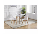 Set Of 4  Replica Dining Chair Faux Leather Padded - White - White