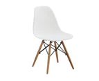 Set Of 4 Replica Dining Chair Eiffel Design Wooden Legs - White - White