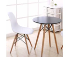 Set Of 4 Replica Dining Chair Eiffel Design Wooden Legs - White - White