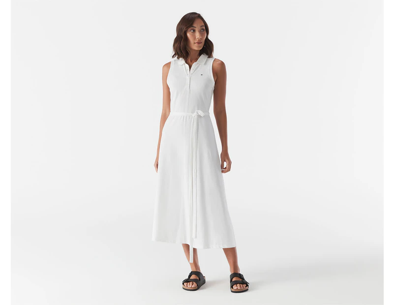 Tommy Hilfiger Women's Sleeveless Midi Polo Dress - White