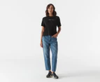 Tommy Jeans Women's Linear Logo Tee / T-Shirt / Tshirt - Dark Sable