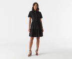 Tommy Hilfiger Women's Cotton Voile Short Sleeve Dress - Dark Sable