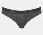 Calvin Klein Women's Monochrome Thong/String 3-Pack - Black/Grey Heather/Charcoal Heather