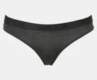 Calvin Klein Women's Monochrome Thong/String 3-Pack - Black/Grey Heather/Charcoal Heather
