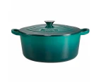 Baccarat Le Connoisseur Limited Edition Cast Iron Round French Oven /6.3L   29cm/6.3L   - Teal