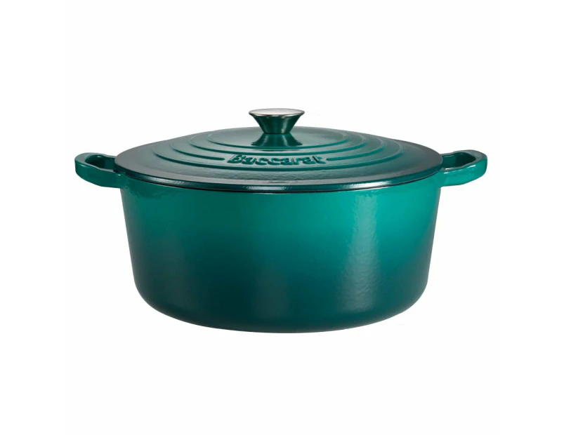 Baccarat Le Connoisseur Limited Edition Cast Iron Round French Oven /6.3L   29cm/6.3L   - Teal