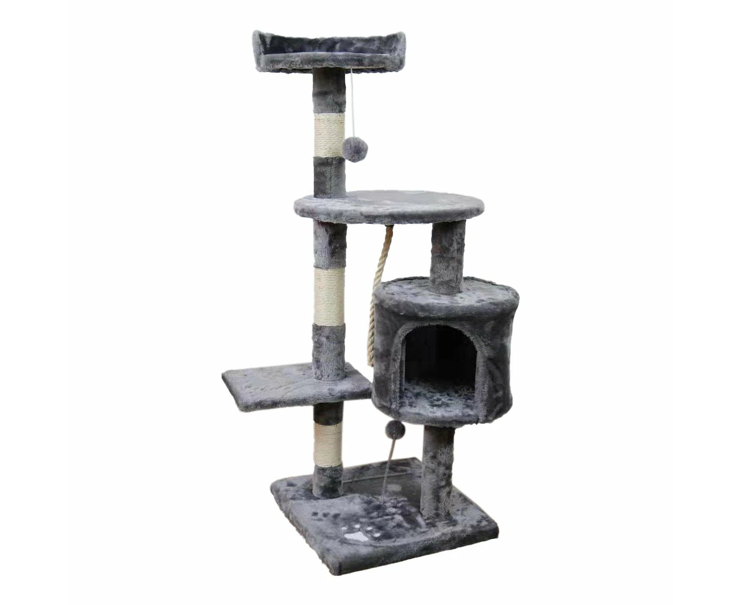 Furtastic 110Cm Cat Tree Scratching Post - Silver Grey