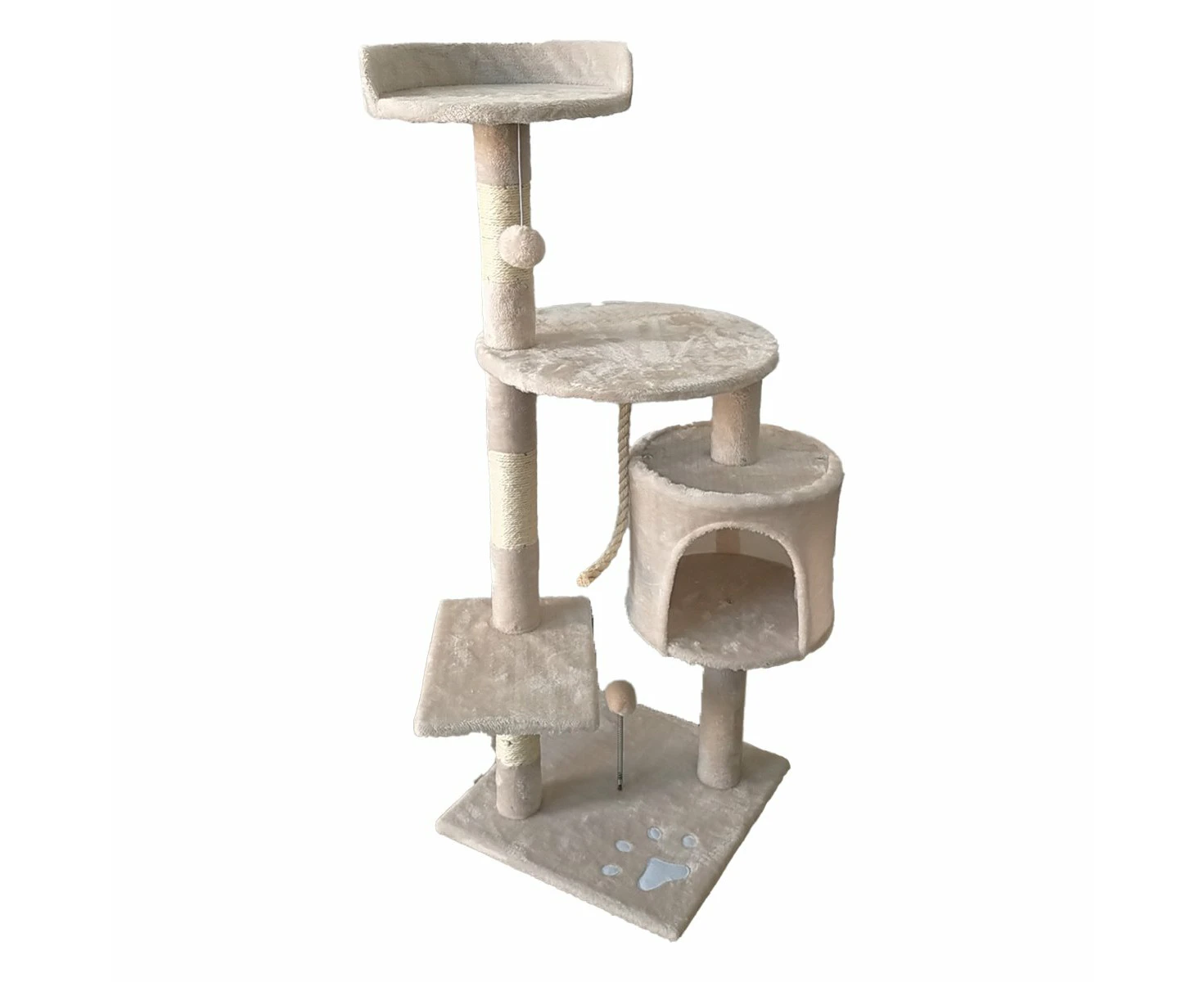 Furtastic 110Cm Cat Tree Scratching Post - Beige