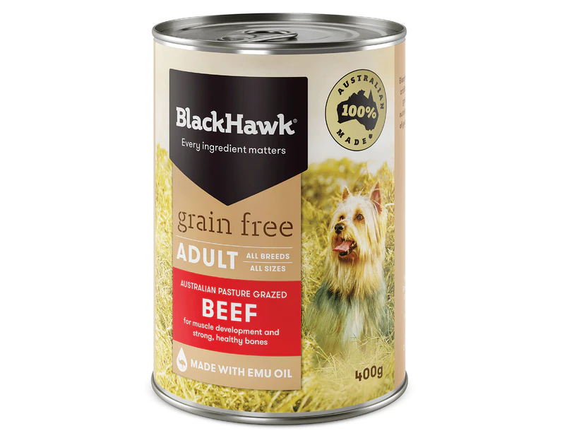 Black Hawk Grain Free Adult Beef Wet Dog Food 400g