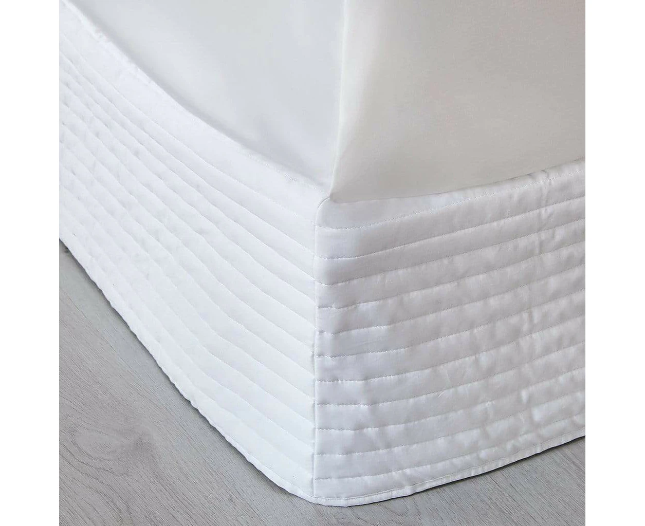 MyHouse Ashton Quilted Valance Bed   - White - Queen