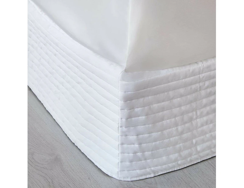MyHouse Ashton Quilted Valance  Bed     - White - Queen
