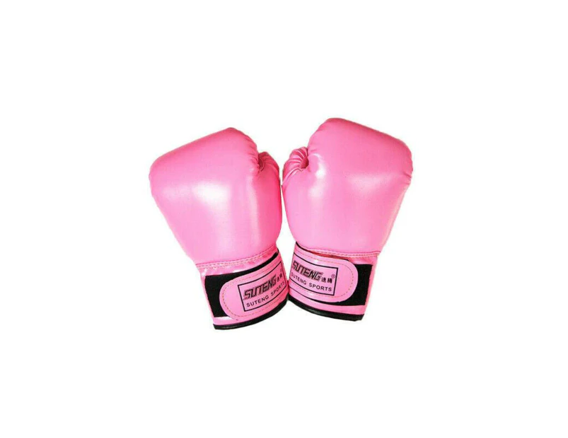 Children Kids Boxing Sparring Training Gloves Mma Kick Boxing Punching Gloves Au - Rose Red